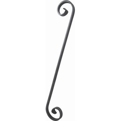Volute en S queue de carpe - Hauteur 500mm Largeur 72mm plat de 14x6mm - Fer forgé - À souder - DECO FER FORGE