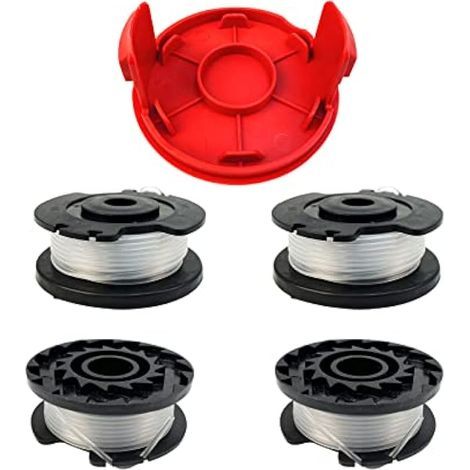 Applicable GE-CT 18/28 Li Bobine de fil de rechange pour débroussailleuse en nylon GE-CT 18/28 Li TC 4,9 m de long 1,6 mm de diamètre (4 bobines + 1 capuchon) (1/5)