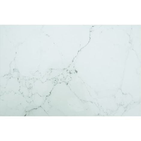 Tischplatte Weiß 100x62 cm 8 mm Hartglas in Marmoroptik