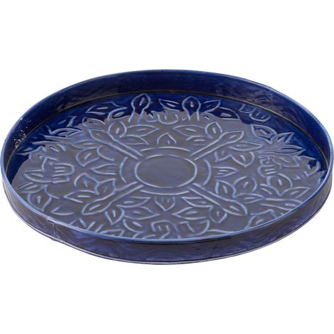 Plateau de Service en Métal "Nag" 35cm Bleu