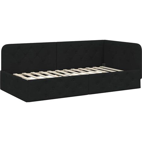 Maison Exclusive - Cornice del letto ad angolo Nero 90 x 200 cm Tessuto