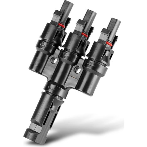 Adaptateur MC4 3 en 1, té MC4 3T, connecteur MC4 étanche mâle et femelle pour systèmes de production d'énergie. (1/5)