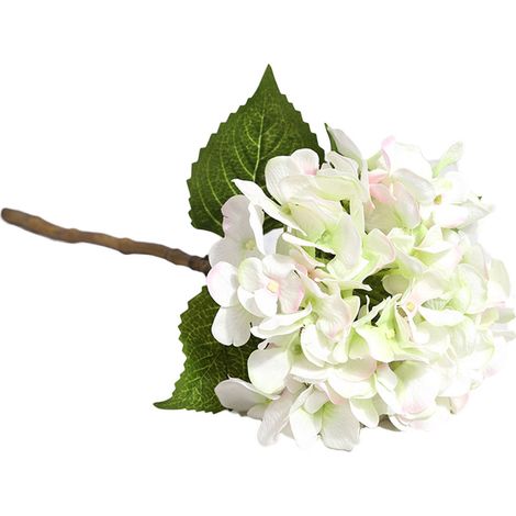 Bouquet D Hortensias Artificiels En Soie Rose Et Vert Décoration Mariage Maison Lot De 1 (1/2)