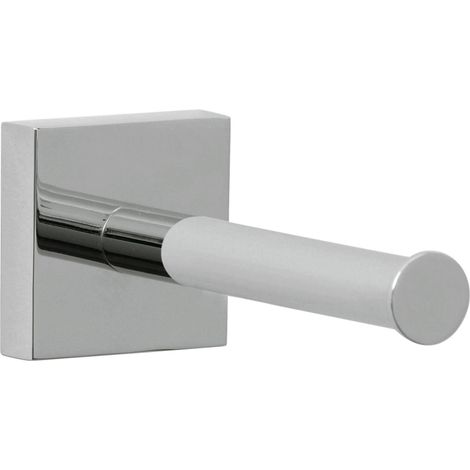 tesa Ekkro Stockeur papier toilette, finition brillante métal chromé, adhésif, technologie sans percer, 125 mm x 50 mm x 50 mm (1/5)