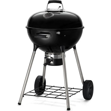 Napoleon – Barbecue à charbon Kettle Premium 57 cm – Cuve en porcelaine émaillée noire – Système de cuisson Vortex – Thermomètre intégré