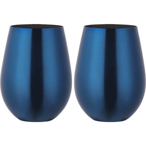 Verre À Vin Sans Pied - Acier Inoxydable 18/8 - Pour Extérieur Et Intérieur - 2 Pièces (1/5)