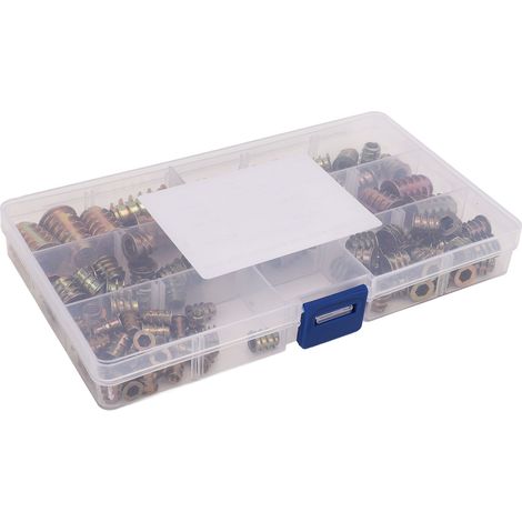 100-teiliges Sortiment an Sechskantmuttern aus Zinklegierung für Möbel, einschließlich Aufbewahrungsboxen, extra hart, M4, M5, M6, M8, M10 (1/5)