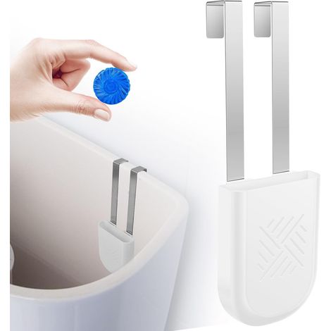 Support de tablettes de nettoyage en acier inoxydable à suspendre pour réservoir de chasse d'eau, bateau, salle de bain, appartement, maison (blanc) (1/5)