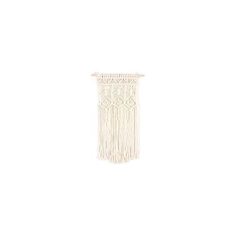 Tenture murale en macramé tissé 75cm x 35cm – Style bohème chic – Cordon en coton sans produits chimiques – Décoration intérieure moderne (1/5)