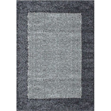 Tapis Shaggy Poils Longs Bicolore (Gris - 300x400cm) (1/5)