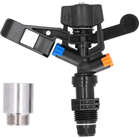Arroseur rotatif G1/2 mâle automatique 360° pour irrigation agricole et verdissement, buse oscillante. (1/5)