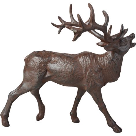 Cerfs en fonte - Marron - Modèle aléatoire - H 23,4 cm - Livraison gratuite (1/2)