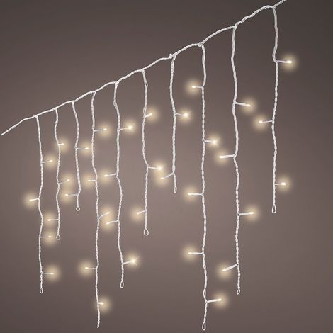 Cortina icicle multifunción, uso exterior, blanco cálido, 119 leds, 5 m