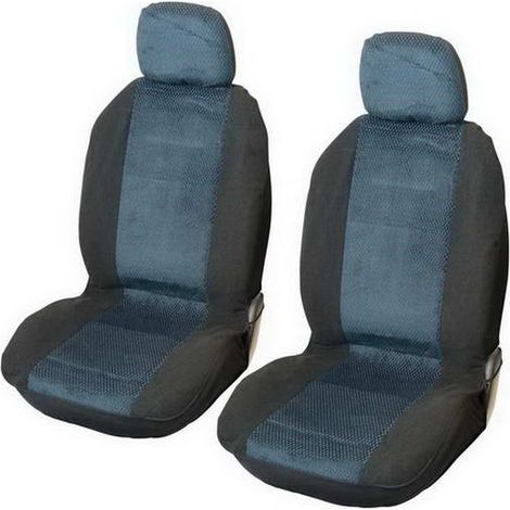 HOUSSES DE SIEGES AVANT DENVER NOIR/BLEU 4PCS (AIRBAG) X2