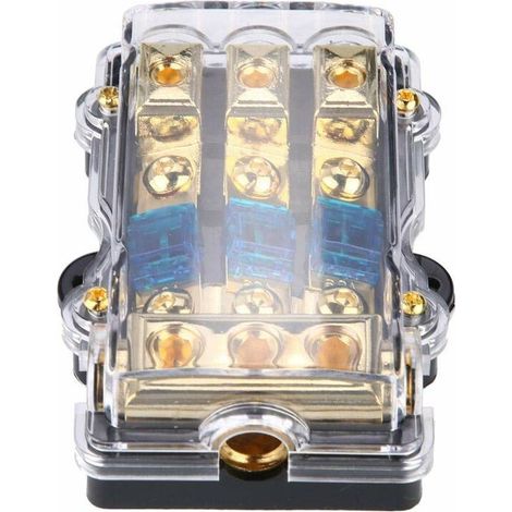 Sicherungshalter, 24V 60A Sicherungsverteilerblock, automatischer Stereo-Audio-Schaltkreis-Sicherungskasten, 1 Ausgang von 3 Sicherungshaltern