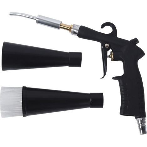 Pistolet de nettoyage pour intérieur de voiture Pistolet souffleur haute pression avec 2 buses Nettoie et sèche rapidement les surfaces des voitures avec des outils de détail solides pour éliminer (1/5)