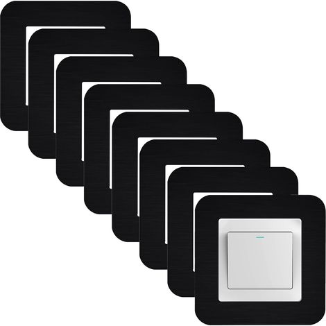 Lot de 8 plaques de protection pour interrupteur - cache interrupteur mural, stickers interrupteur, cache interrupteur mural, pour Interrupteur Décoration (Noir) (1/5)