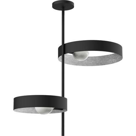 LUMICOM ALLEY Plafoniera, 2XE27, max 42W, metallo, nero/foglia argento, 40cm