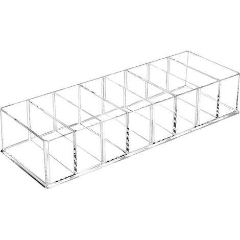 Scatola porta trucchi trasparente 25,3 9 4,8 cm Organizer per trucchi trasparente Scatola porta trucchi in plastica Scomparto per trucchi Scatola porta trucchi trasparente (1/5)
