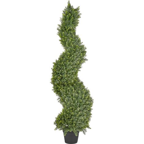 Planta artificial en maceta uso interior exterior decoración de plástico maceta negra 126 cm Spiral Tree