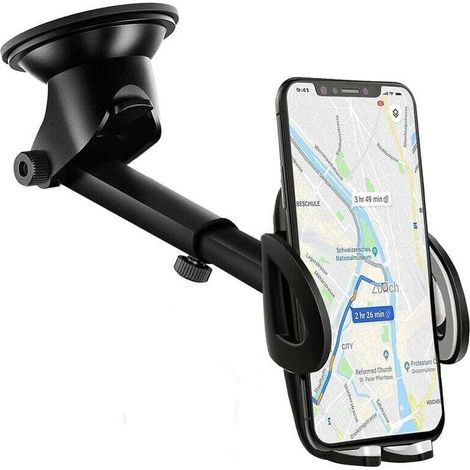 Support Telephone Voiture Tableau de Bord [2 en 1] Rotation 360° Universel Support Portable Voiture Ventouse pour Pare-Brise