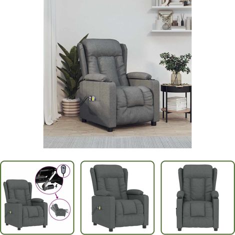 Massagesessel - Massagesessel Elektrisch Dunkelgrau Stoff (1/5)