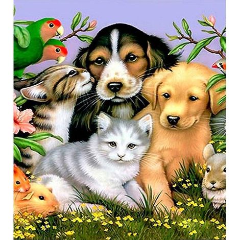 Mosaico de diamantes 5D - Animales 40x30cm