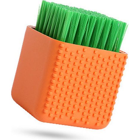 Brosse De Nettoyage En Silicone Et Pp - Design Plante En Pot - Pour Vêtements Chaussures Et Pantalons - Orange (1/2)