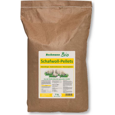 BECKMANN Bio Schafwollpellets 5 kg Langzeitwirkung Organischer Universaldünger