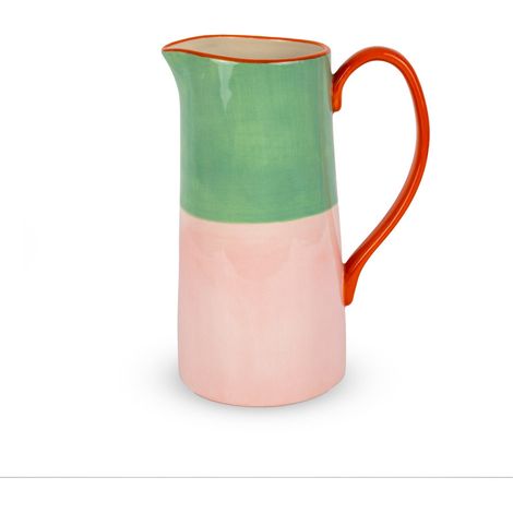 Caraffa in Vetro 1,3L Verde e Rosa