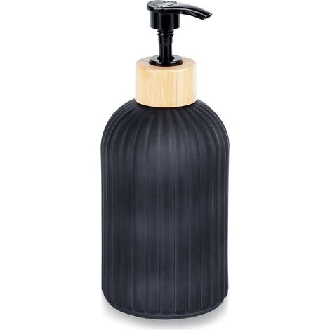 Dispensador de jab贸n de vidrio negro de 400 ml. (1/5)