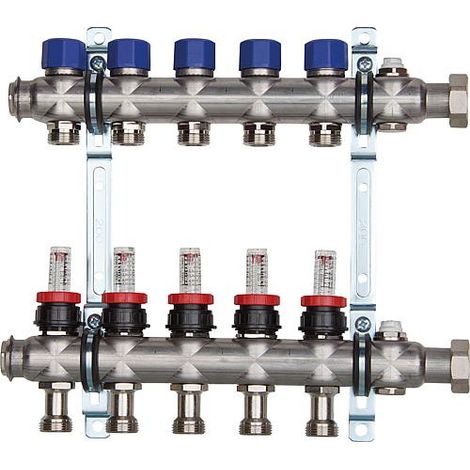 Repartiteur de chauffage Strawa Type e-class 6307 7groupes ecrou chapeau 1" (1/4)