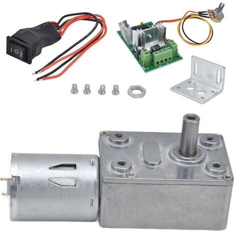 Moteur à engrenages 6 V, moteur miniature à vitesse variable par vis sans fin avec variateur de vitesse, modèle JGY3706V40RPM (1/5)