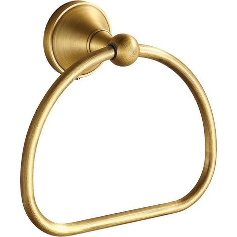 Anneau porte-serviettes en laiton, porte-serviettes mural style antique, porte-serviettes rond pour salle de bain, accessoires de cuisine rétro (1/5)