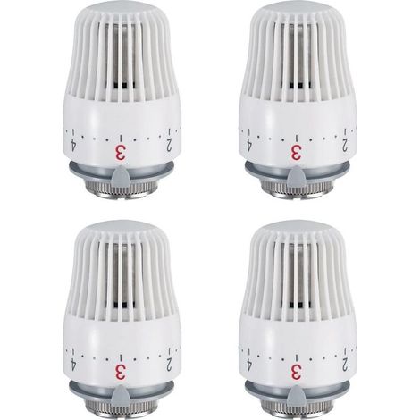 Lot de 4 têtes thermostatiques, tête de rechange pour vanne de radiateur M30 x 1,5, vanne de radiateur thermostatique (1/5)