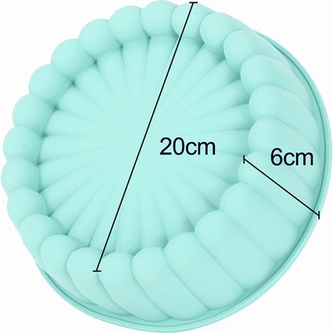 Moule Gateau Silicone, 20cm Moule Gateau Rond, Moules à Gâteaux, Moule Silicone Rond Vert (1/5)
