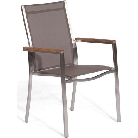 Stapelsessel Artus Edelstahl / Textilgew ebe taupe SonnenPartner
