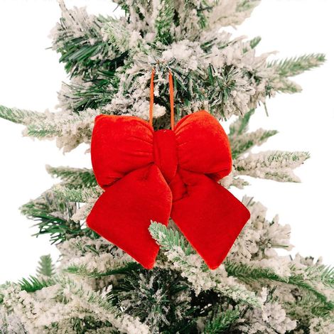 Weihnachtsbaum-Anhänger, Außendekoration, hängende Schleife, große Schleifen, Fensterdekoration, Mehrzweck, Rot S (1/5)