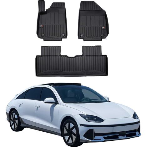 OMAC Tapis de Sol sur Mesure Noir pour Hyndai Ioniq 6 2022-2025 3 pièces en TPE (1/5)