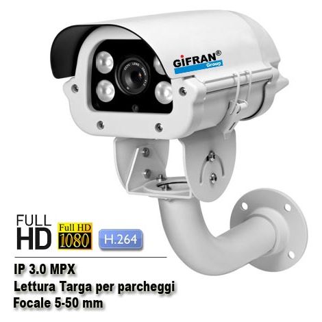 Telecamera lettura targhe IP 3.0 MPX velocità 200Km