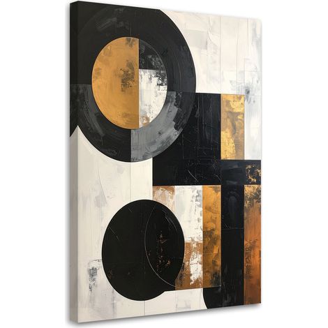 Stampe su Tela, Astrattismo forme geometriche oro, 40x60 (1/5)