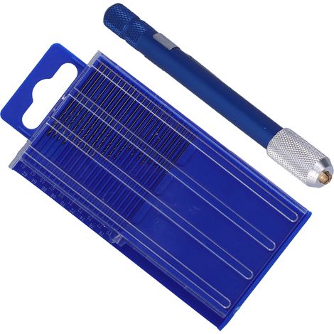 Jeu de forets à main à torsion métal, tige droite, micro mèches avec poignée, outils de perçage rotatifs précis (1/5)