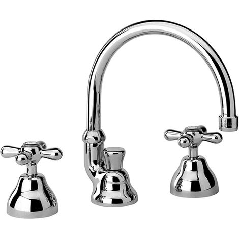 Mezclador de lavabo de 3 orificios con caño orientable Paini Liberty 17CR214 Cromo (1/2)