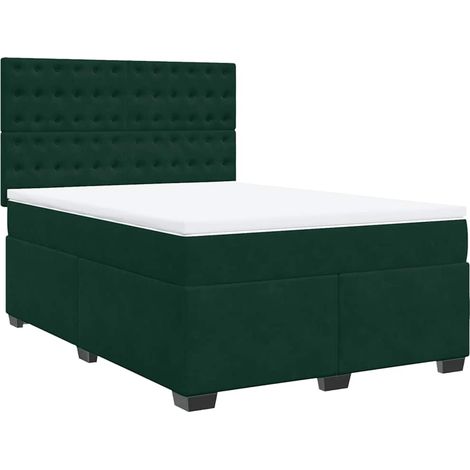 Maison Exclusive - Boxspringbett mit Matratze Dunkelgrün 160x200