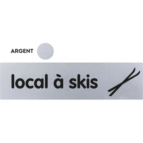 Plaque de porte Local à ski - Classique argent 170x45mm - 4322230