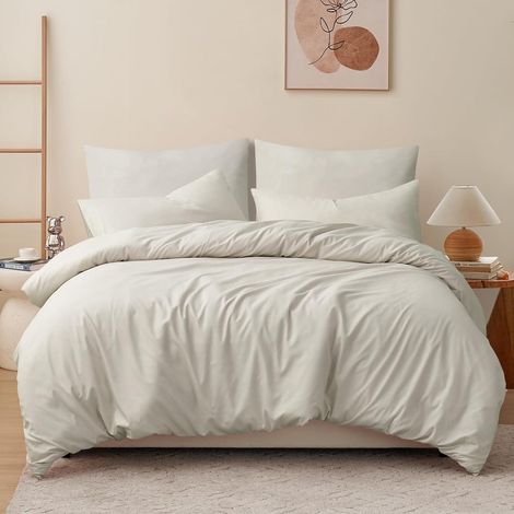 Bettwäsche 200x220 Mikrofaser 06 Beige 3Teilig 200x220 cm 2x 80x80 cm (1/5)