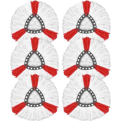 Pack de 6 têtes de vadrouille compatibles avec la vadrouille Vileda Turbo, têtes de rechange pour vadrouille en microfibre, vadrouille de remplacement pour vadrouille EasyWring&Clean, pour tous les so (1/5)