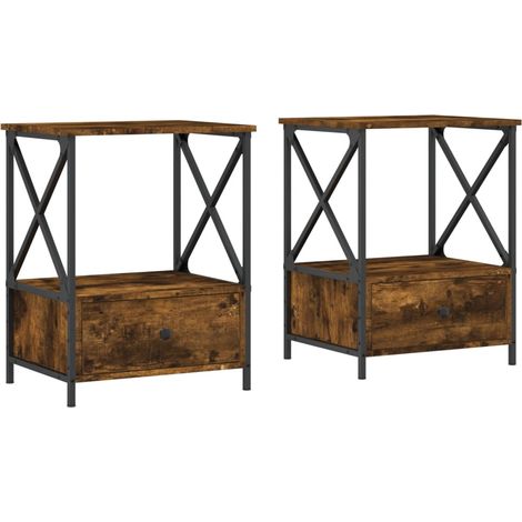 Maison Exclusive - Nachttische 2 Stk. Räuchereiche 50x41x65 cm Ho