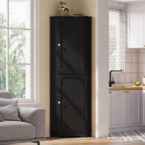 Buffet coloris noir en MDF 42 x 42 x 166 cm (1/5)