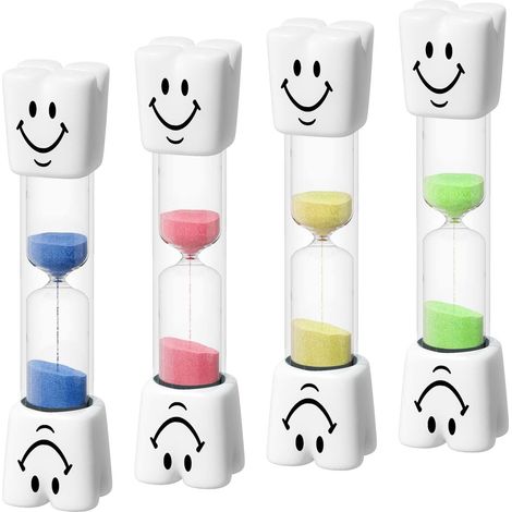 Lot de 3 sabliers pour enfants - sablier sourire de 2 minutes - sablier de couleur aléatoire. (1/4)